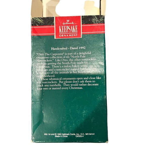 Hallmark 1992 Otto The Carpenter Keepsake Ornament North Pole Nutcrackers QX5254 - Picture 3 of 5